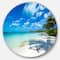 Designart - Tropical Beach with Palm Shadows' Large Seashore Metal Circle Wall Art